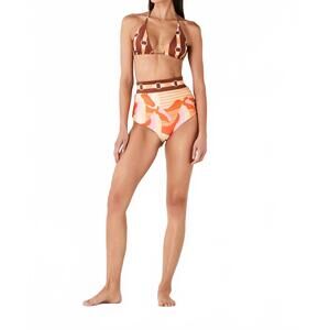 NEW JUAN DE DIOS gorgona reversible triangle bikini top in orange horse
